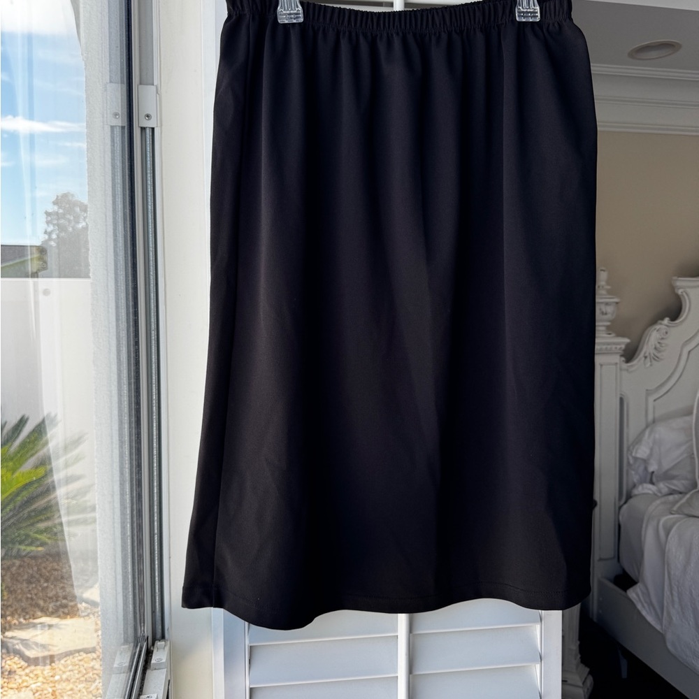 Black A-Line Midi Skirt for Work